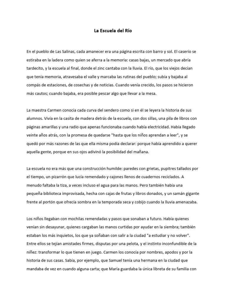 La Escuela Del Rio Raul Castillo | PDF | Escuelas