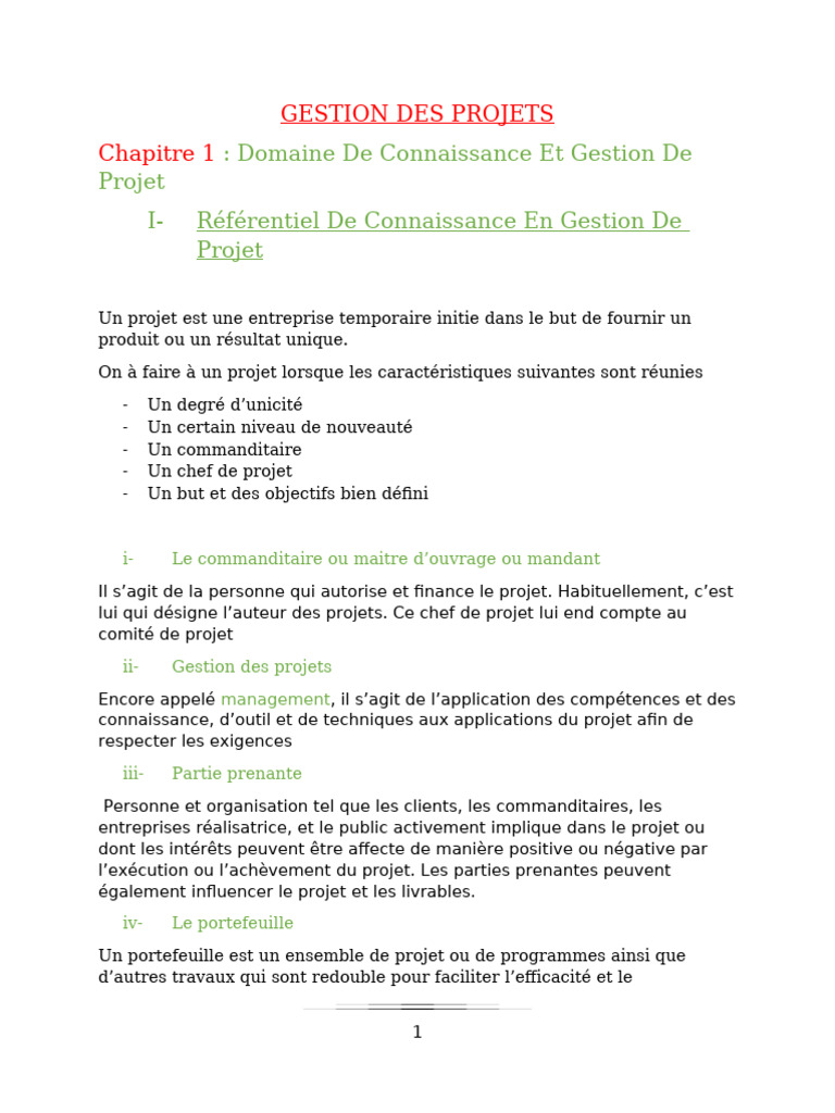 Gestion Des Projets | PDF | Gestion de projet