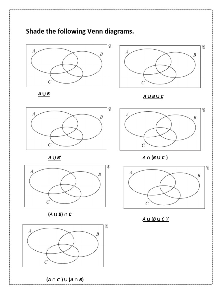 Shading Venn Diagram 3 Sets | PDF