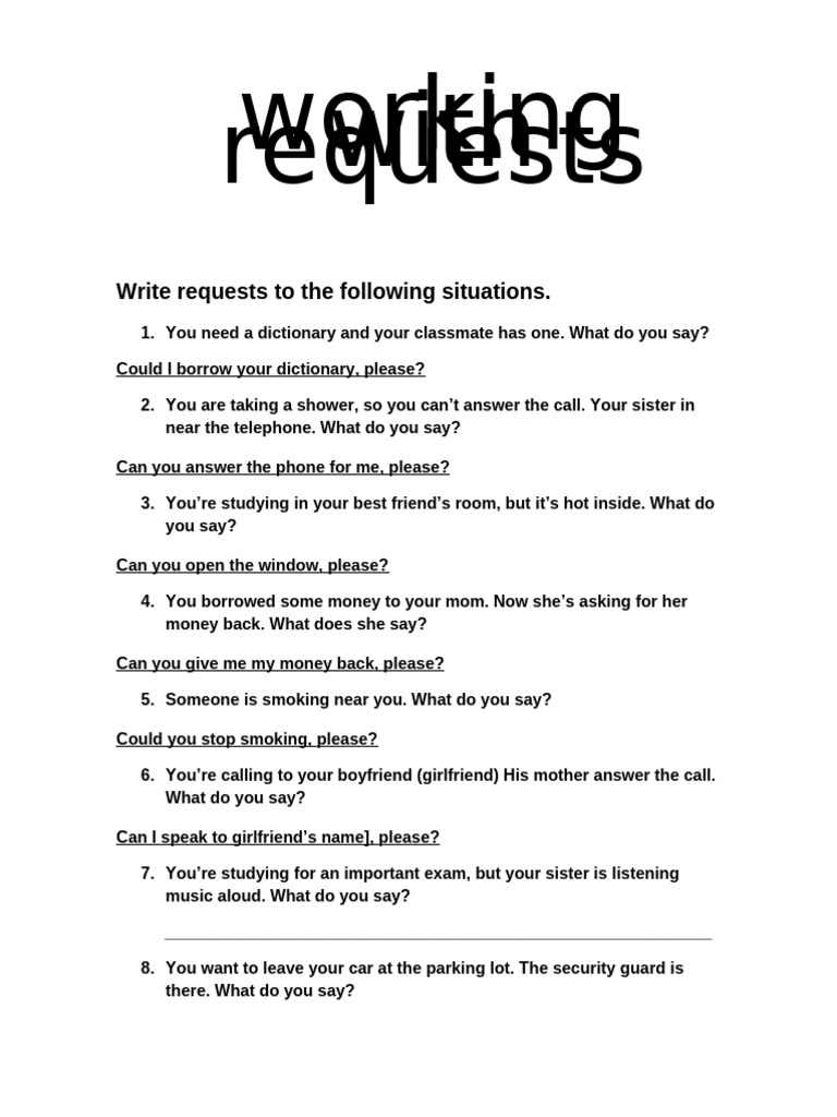 Requests Fun Activities | PDF