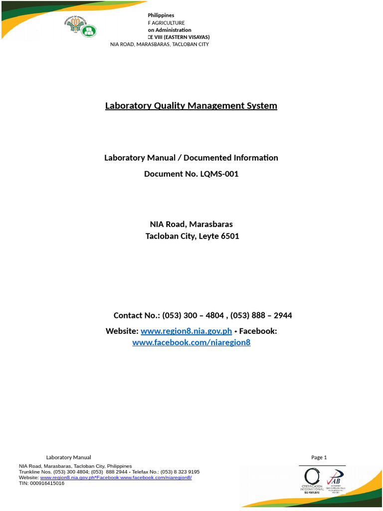 Laboratory Quality Management System (AutoRecovered) | PDF ...