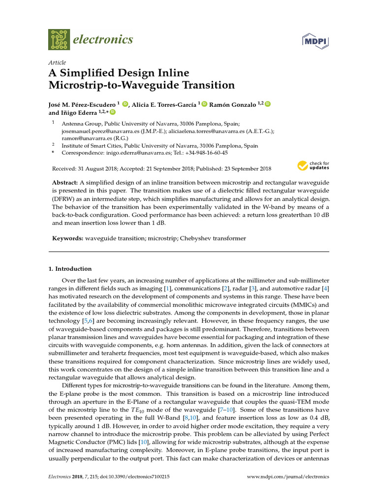 A Simpled Design Inline Microstrip To Waveguide Transition | PDF ...