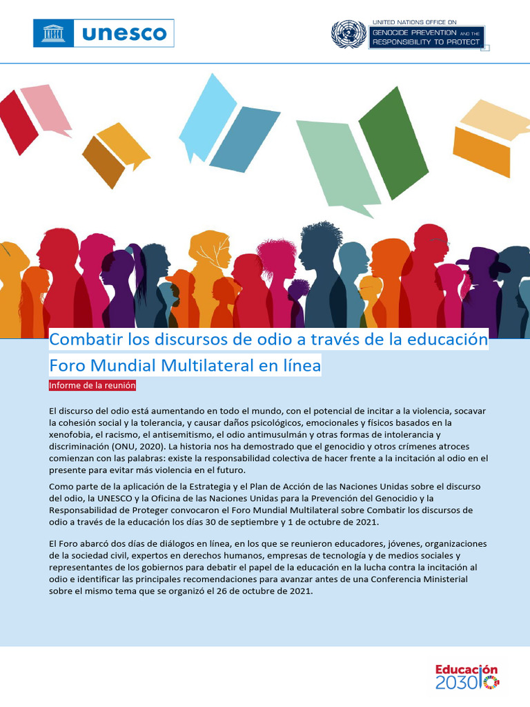 Combatir Los Discursos de Odio | PDF | Maestros | El discurso del odio