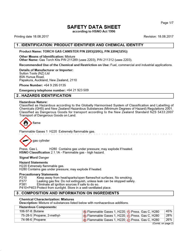 Safety Data Sheet: 1 - Identification: Product Identifier and Chemical ...