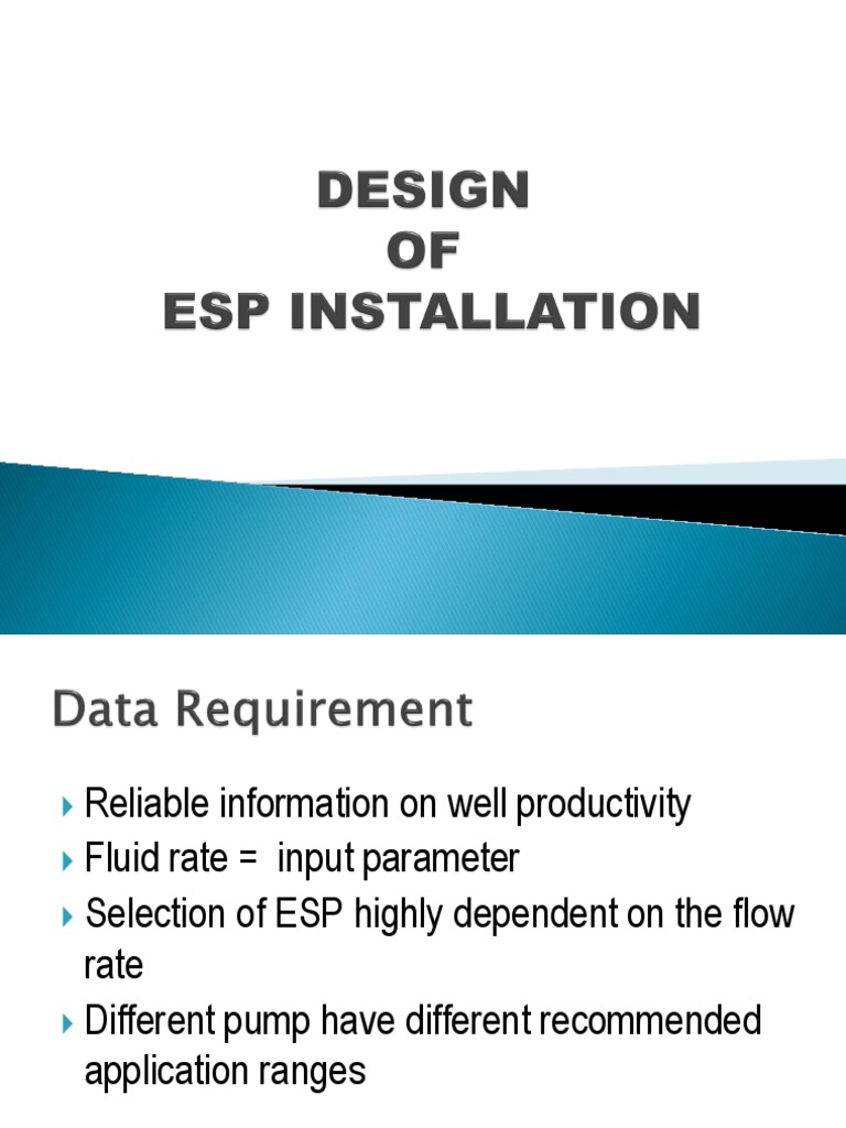 ESP Design and Calculation Guide | PDF | Pressure | Pump
