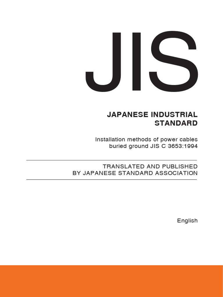 JIS C 3653-1994 - Installation Methods of Buried Power Cables | PDF ...