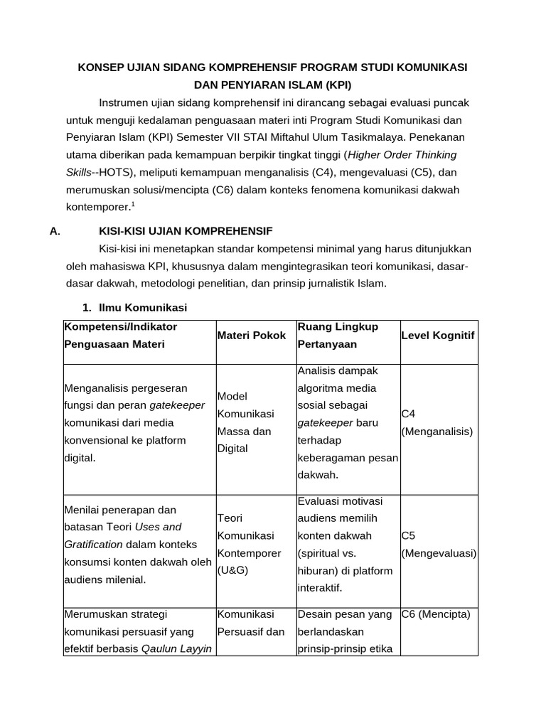 Konsep Ujian Sidang Komprehensif Program Studi Komunikasi Dan Penyiaran ...