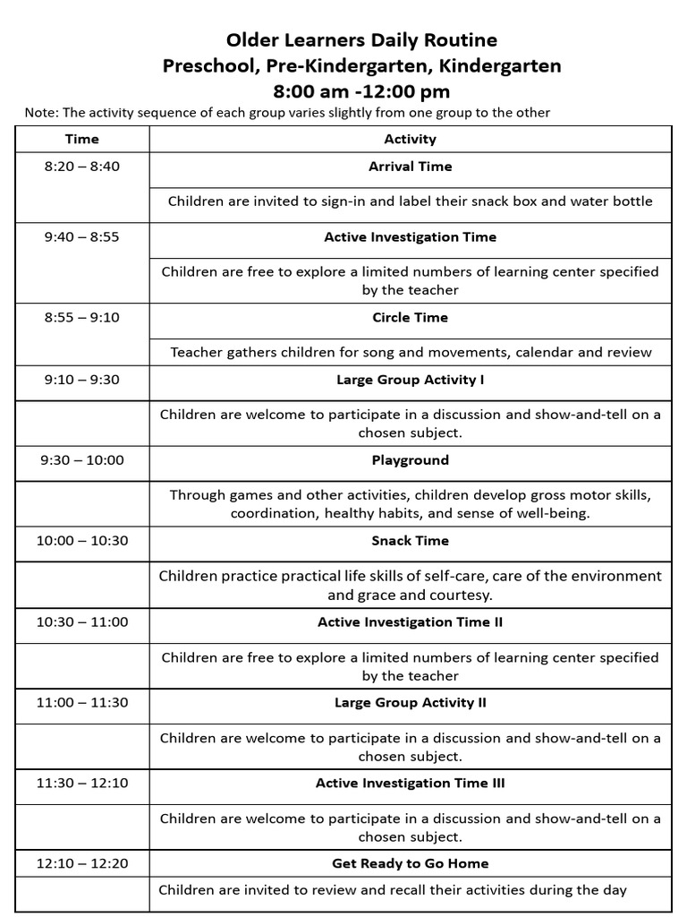 Older Learners Dily Routine | PDF | Social Institutions | Behavior ...