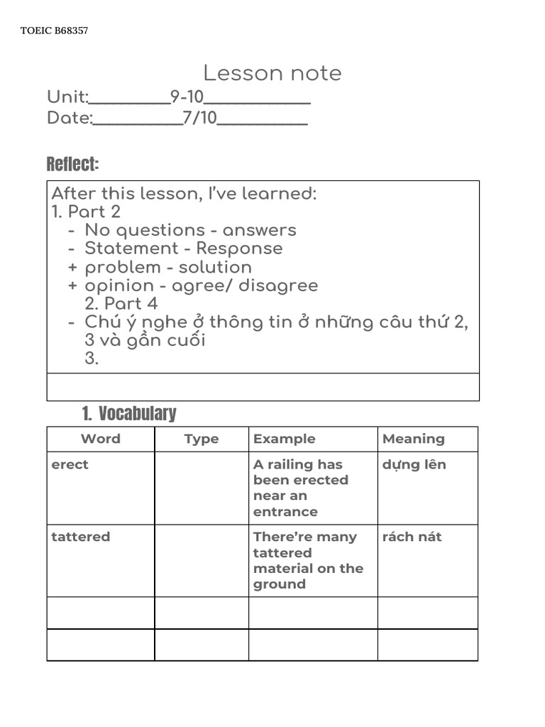 Lesson Note 7 - 10 | PDF