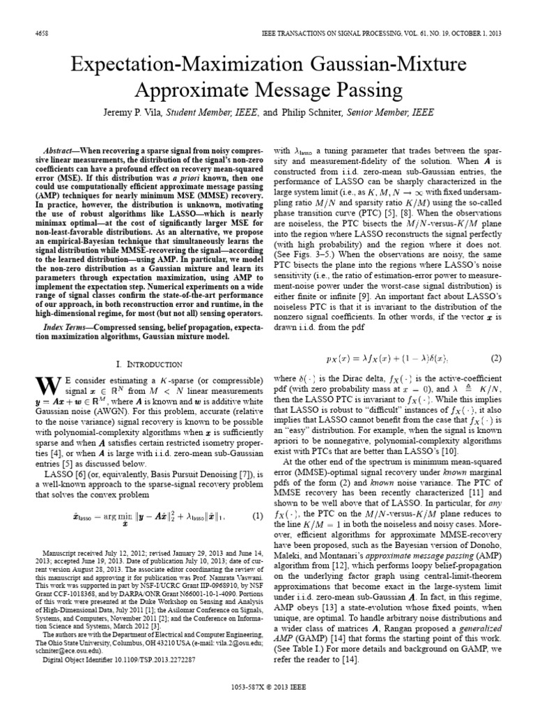 Expectation-Maximization Gaussian-Mixture Approximate Message Passing ...