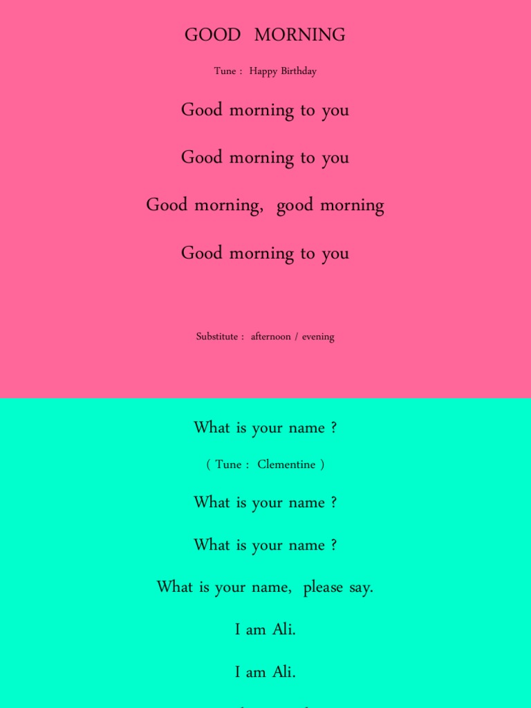 Good Morning Good Morning To You Good Morning To You Good Morning, Good