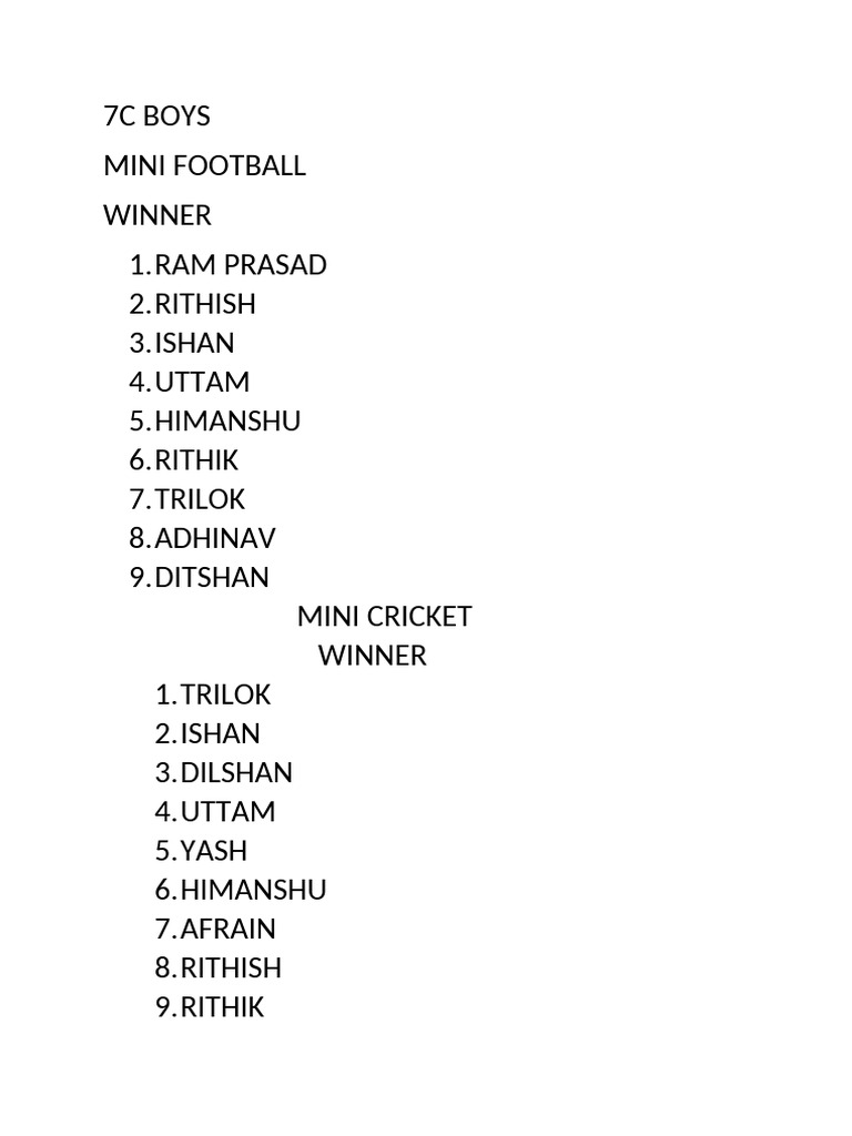 7C Boys | PDF