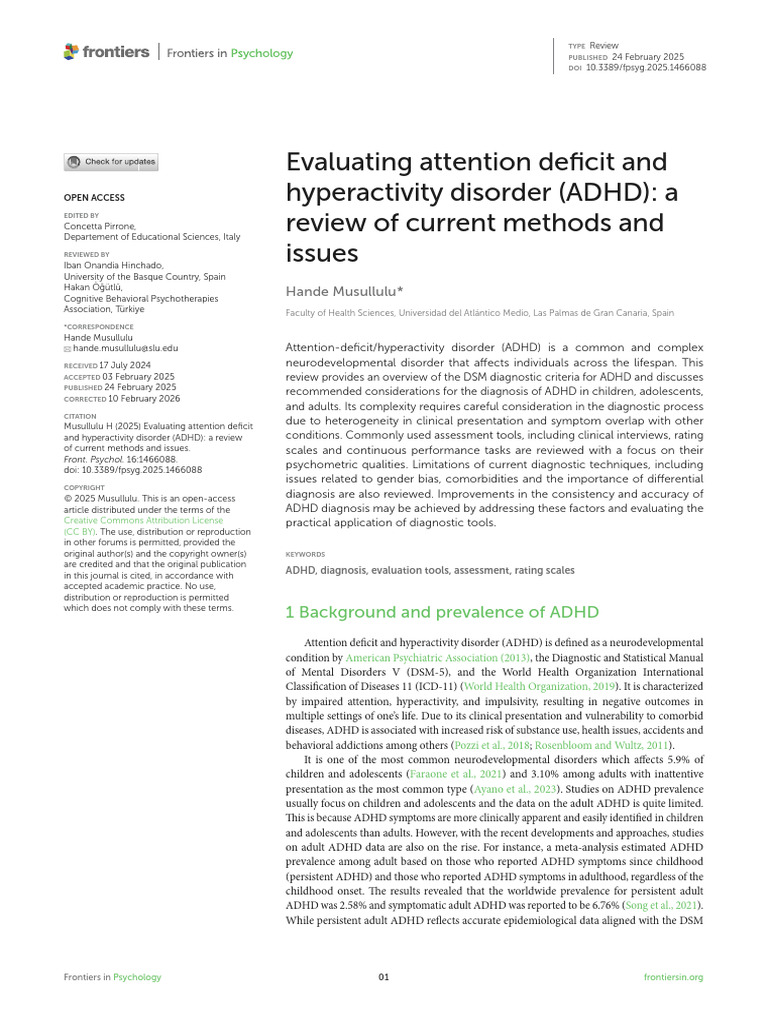 Fpsyg 16 1466088 | PDF | Attention Deficit Hyperactivity Disorder ...