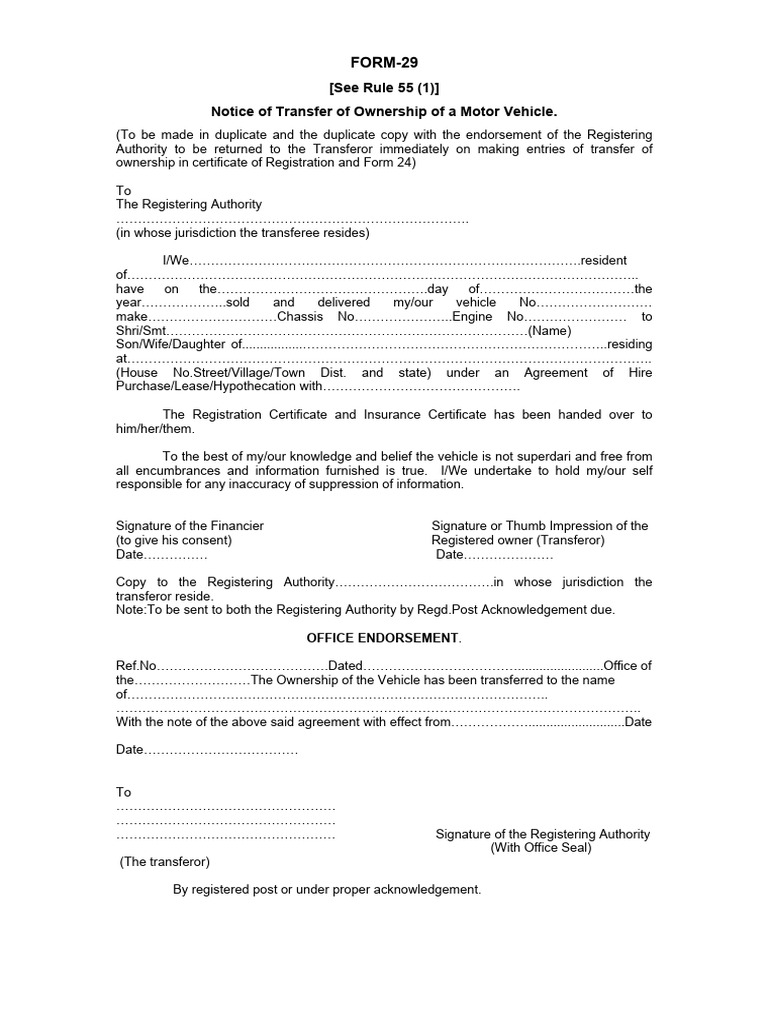 Form29 New | PDF | Transport | Natural Resources Law