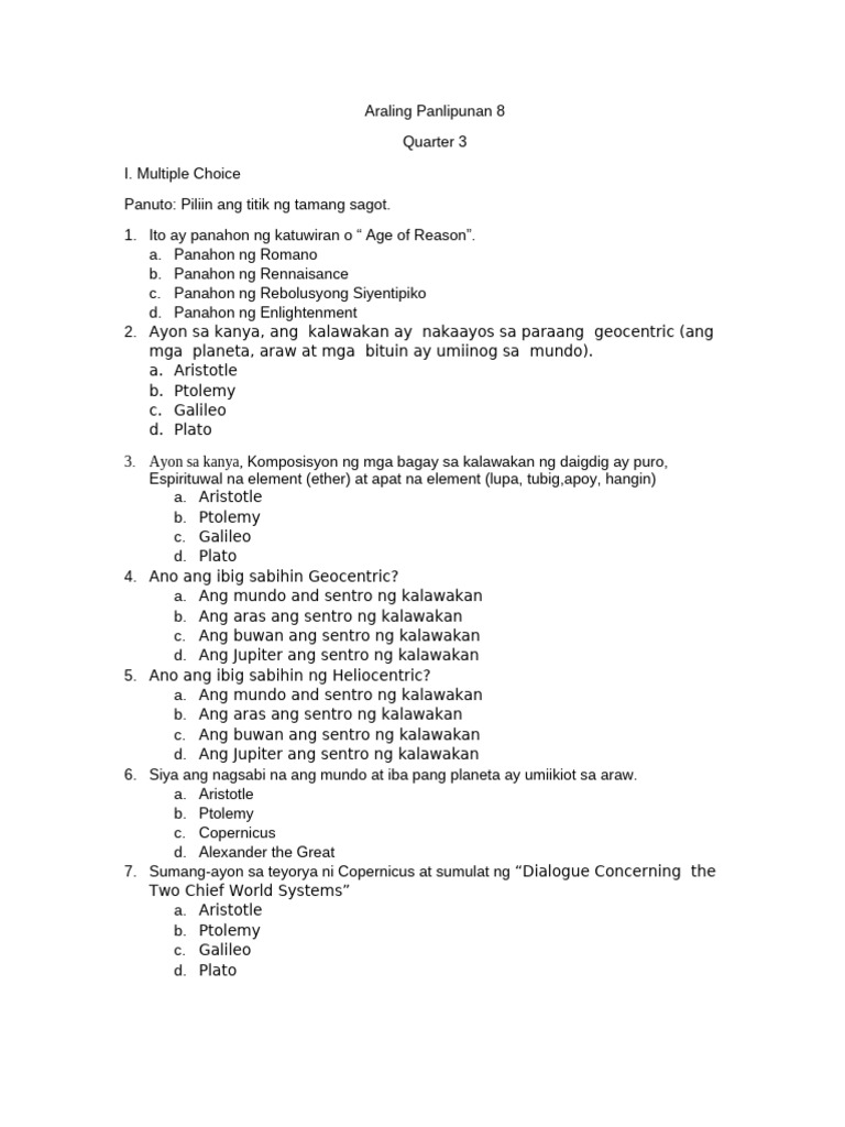 AP 8 Quarter 3 | PDF
