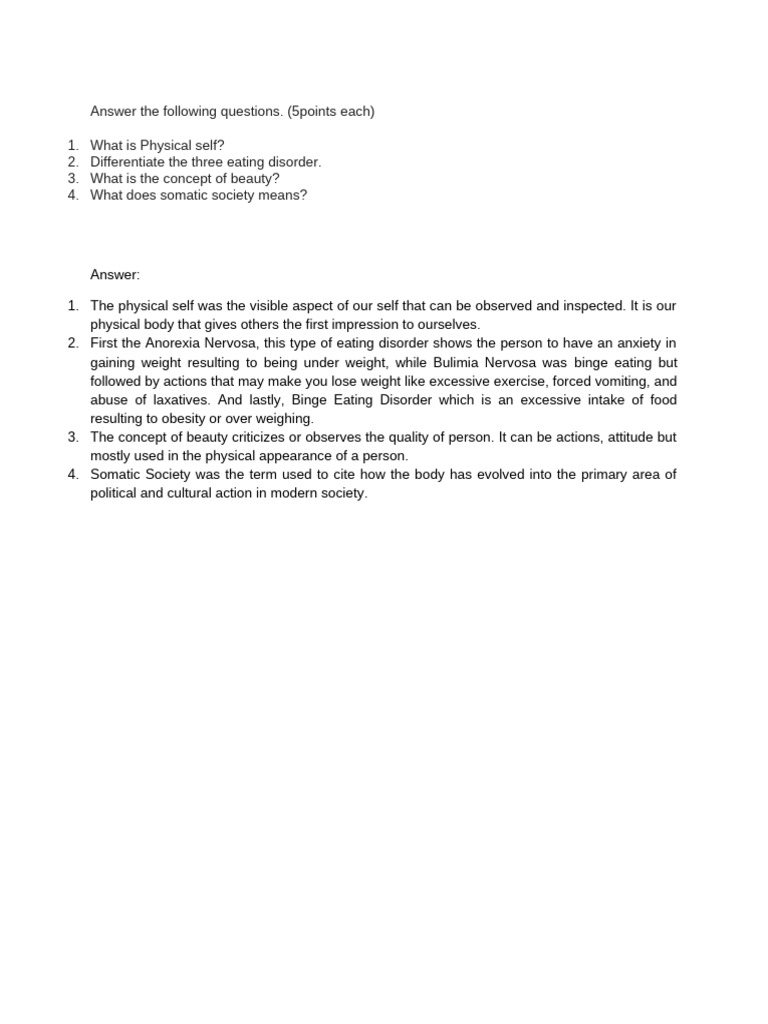 Answer The Following Questions | PDF