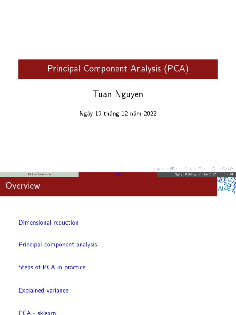Principal Component Analysis (PCA) : Tuan Nguyen | PDF
