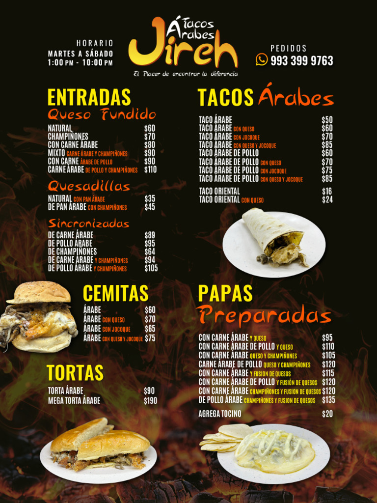 Menú JIREH | PDF