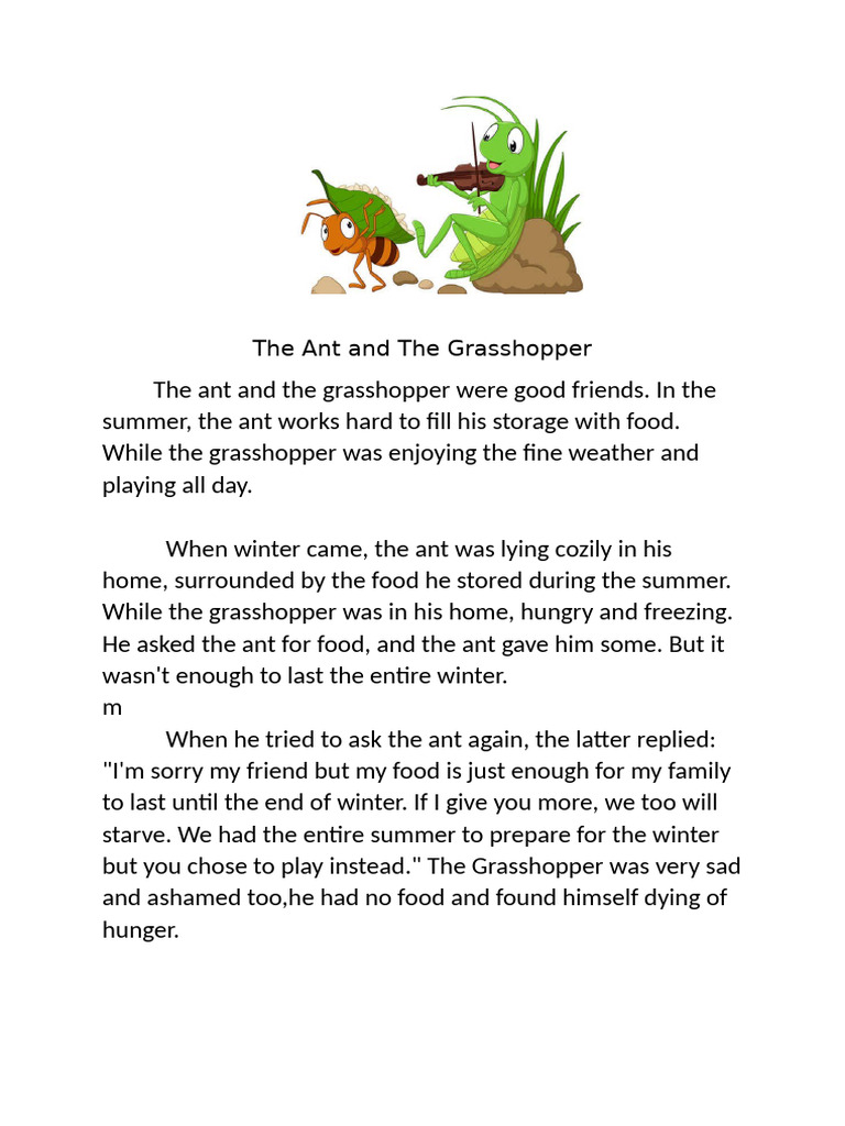 The Ant and The Grasshopper | PDF