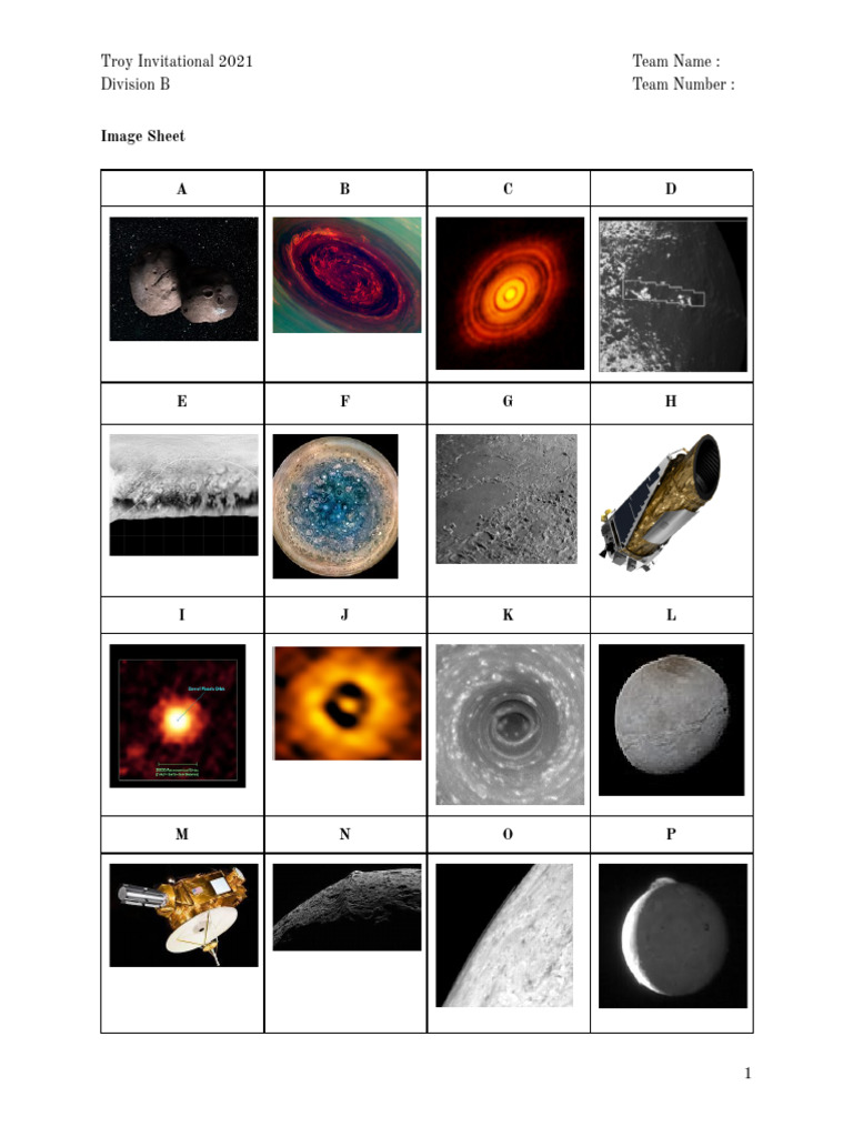 Image Sheet - Solar System | PDF