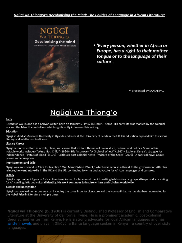 Decolonising The Mind | PDF