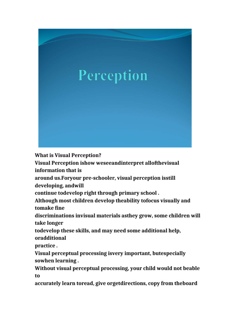 Perception With Images Bold | PDF | Perception | Attention
