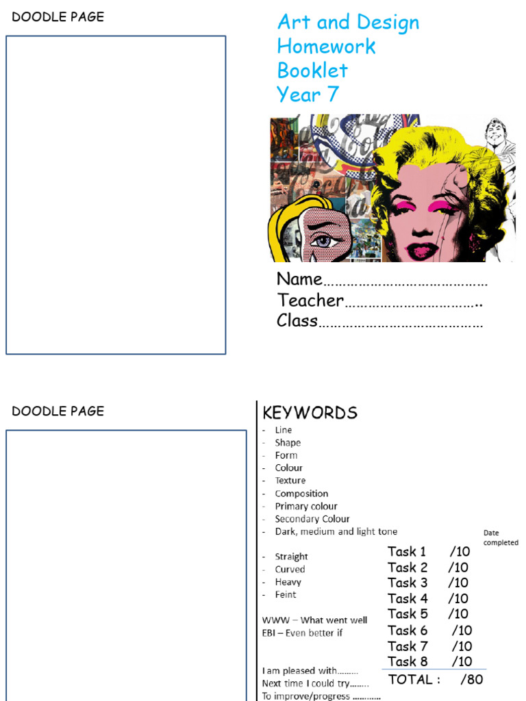 2017 Art Homework | PDF | Drawing | The Arts