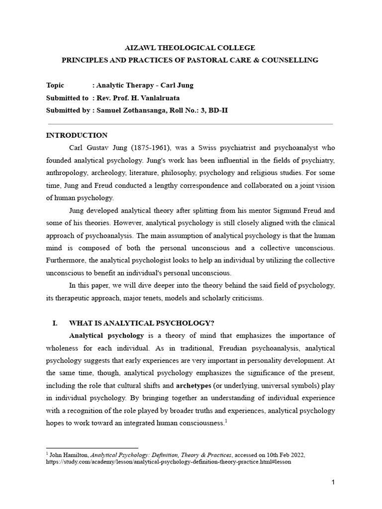 Analytic Therapy - Carl Jung | PDF | Analytical Psychology | Carl Jung