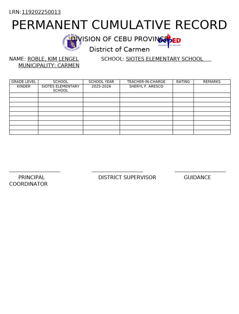 Permanent Cumulative | PDF