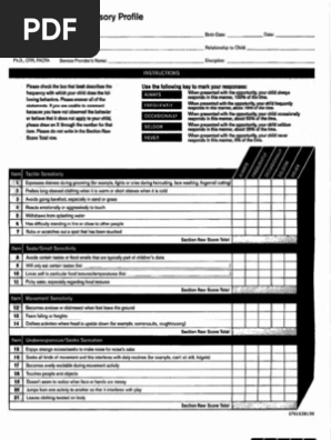 Short Sensory Profile Pdf