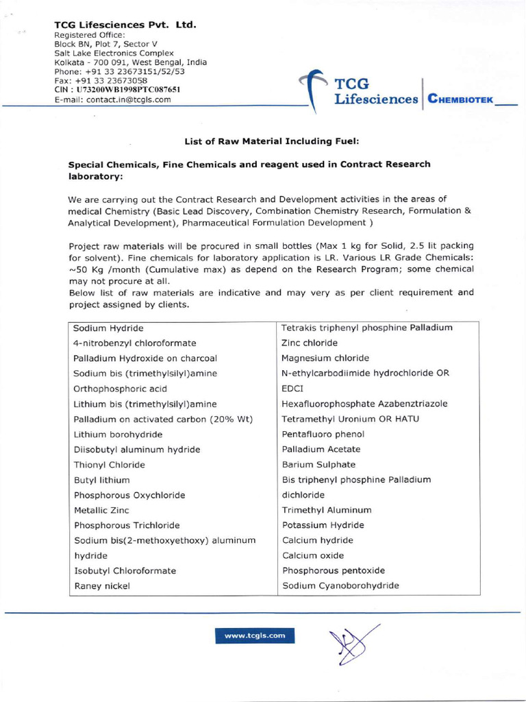 List of Raw Material - Compressed | PDF