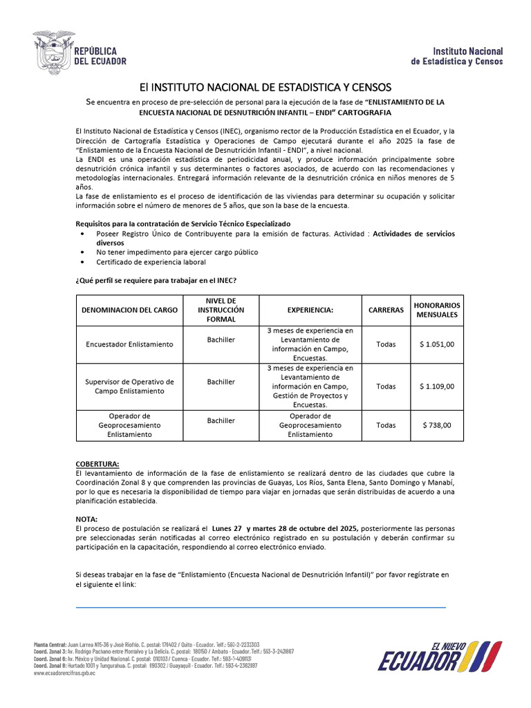 1.convocatoria Endi Cartografia Cz8 27 Oct | PDF