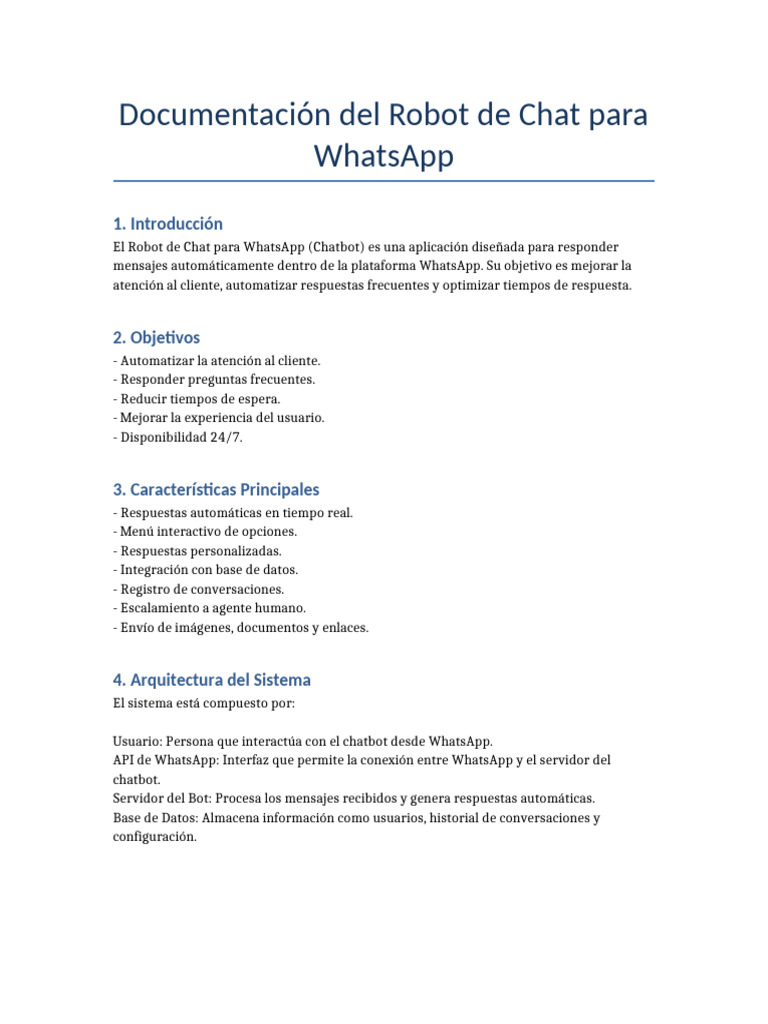 Documentacion Robot Chat WhatsApp | PDF