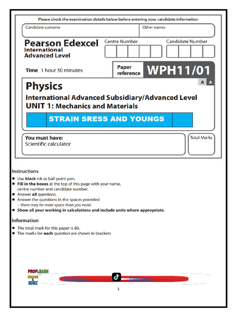 Strain Sress and Youngs Modulus: Proflearn Proflearn | PDF ...