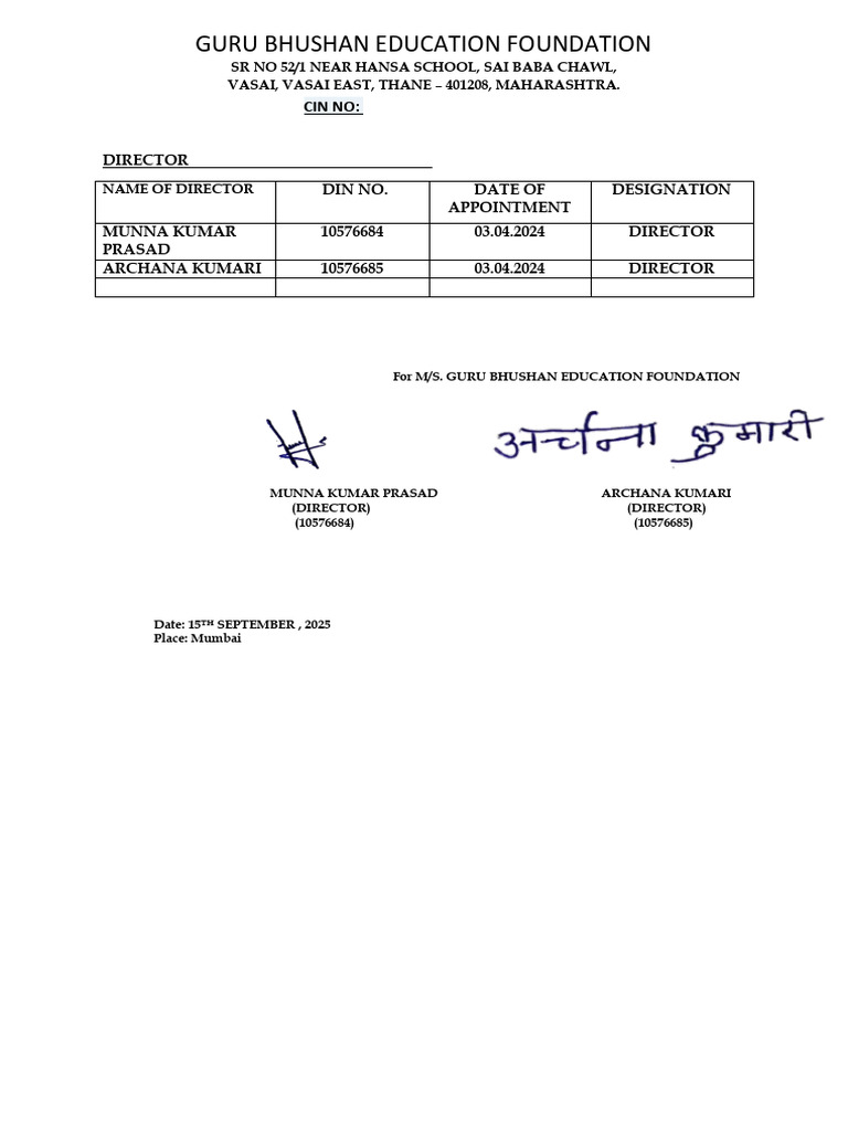 Director List | PDF