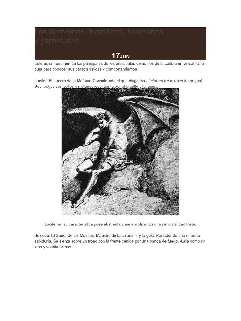 Los Demonios | PDF | Demonios | Mitología