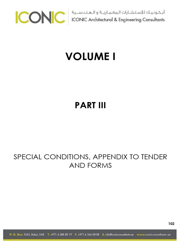 1.3 - Special Conditions and Appendices To Tender | PDF | Specification ...