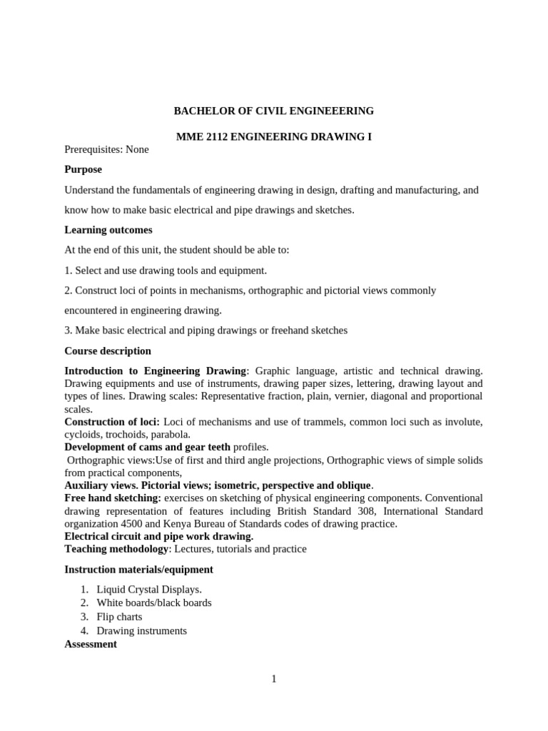 MME 2112 Engineering Drawing Notes - 2025 | PDF | Drawing | Letter Case