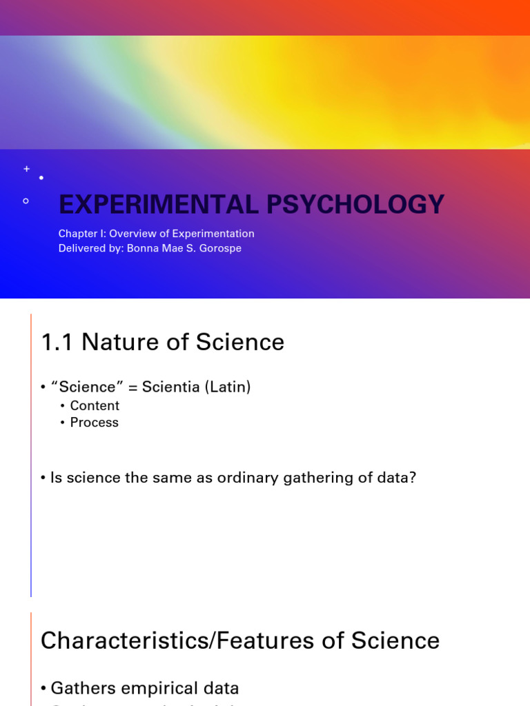 Experimental Psychology Chap 1 Autosaved | PDF | Psychology | Experiment