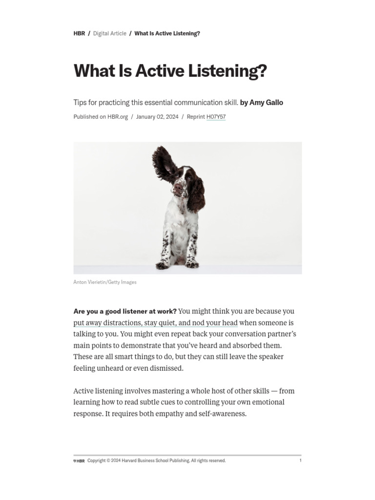 What Is Active Listening | PDF | Nonverbal Communication | Cognitive ...