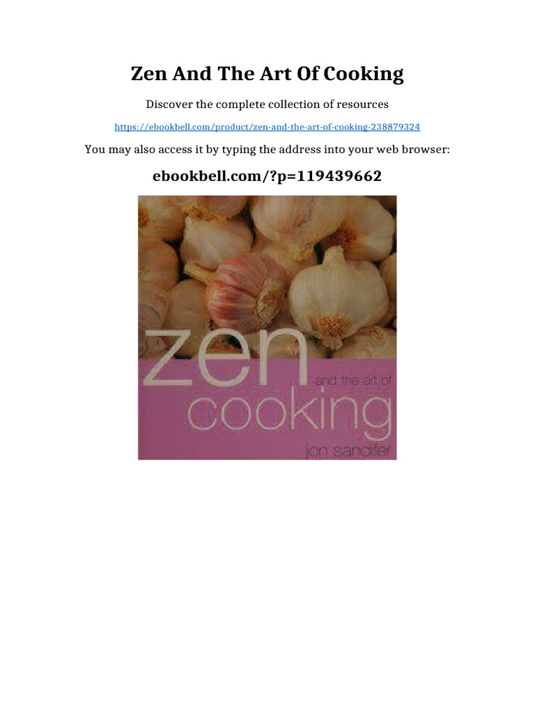 Zen and The Art of Cooking | PDF