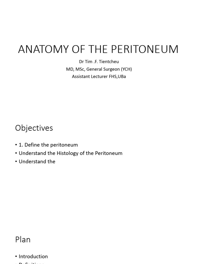Anatomy of The Peritoneum 1 | PDF | Peritoneum | Abdomen