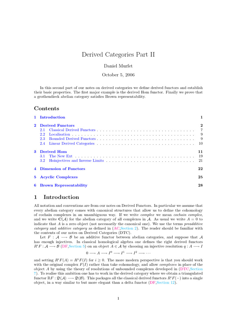 Derived Categories Part 2 | PDF | Algebraic Topology | Functions And ...