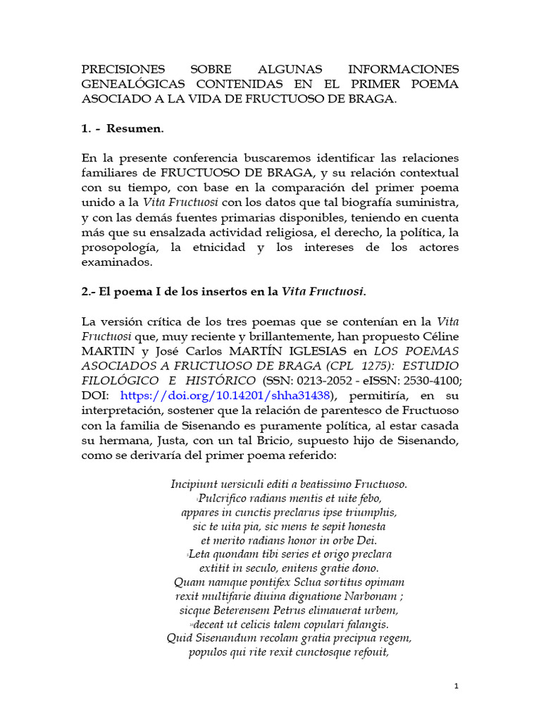 La Genealogía de Fructuoso de Braga | PDF