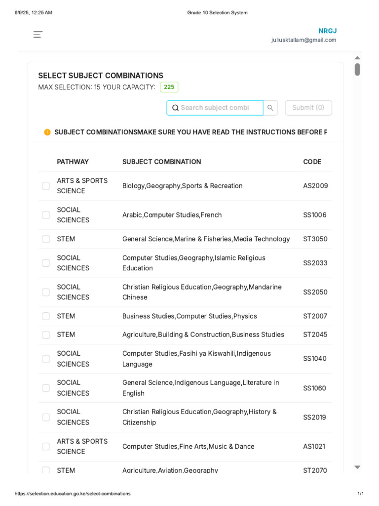 Grade 10 Selection System | PDF