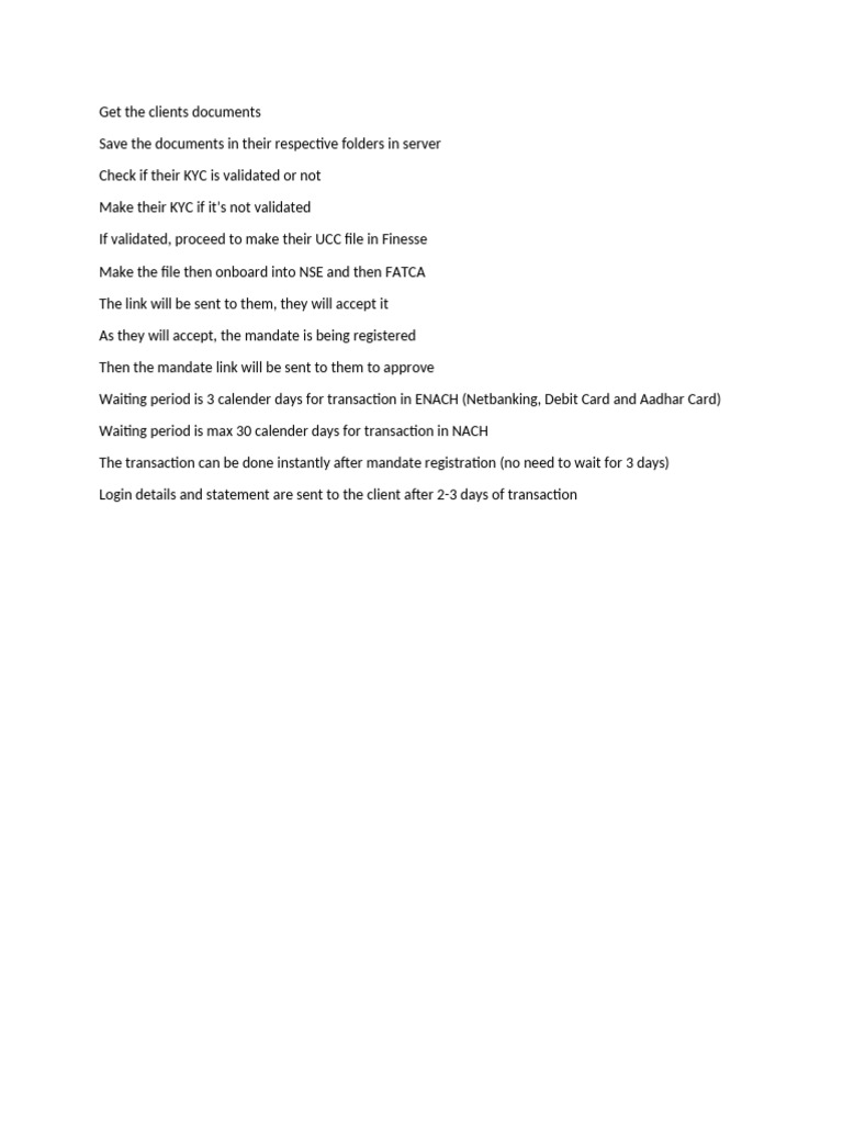 Client Registration Process | PDF