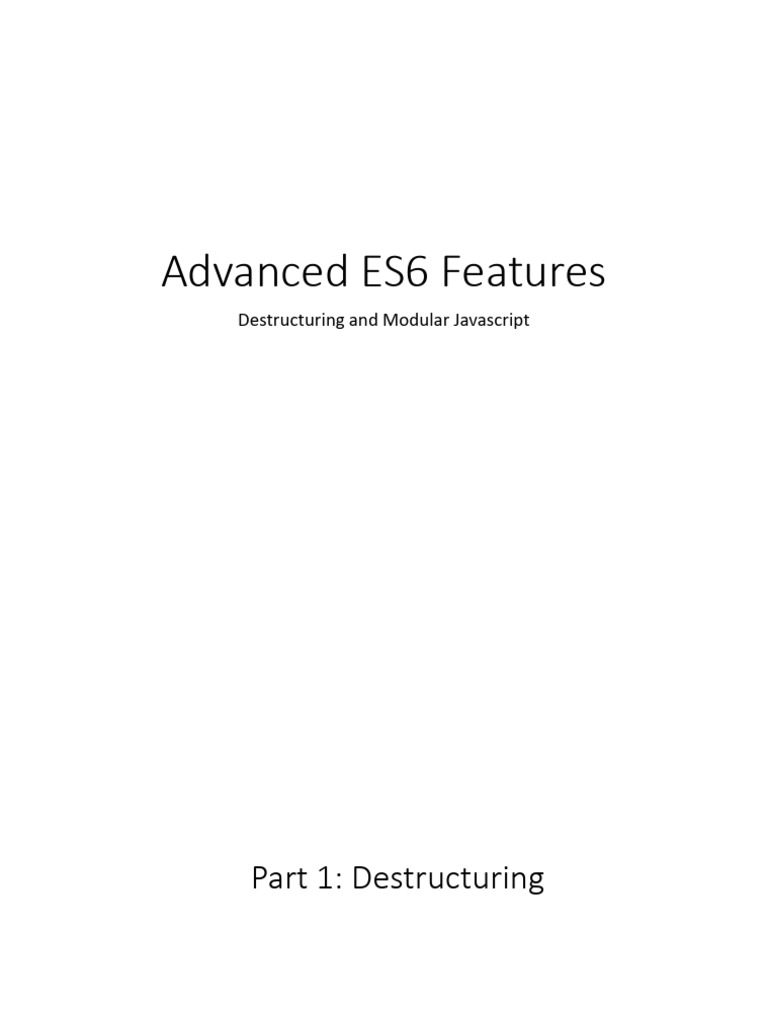 Advanced ES6 Features | PDF | Modular Programming | Java Script