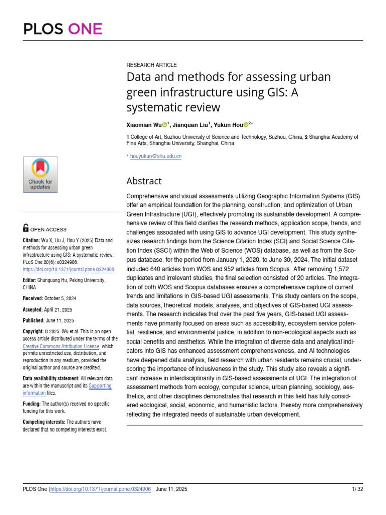 Data and Methods For Assessing Urban | PDF | Geographic Information ...