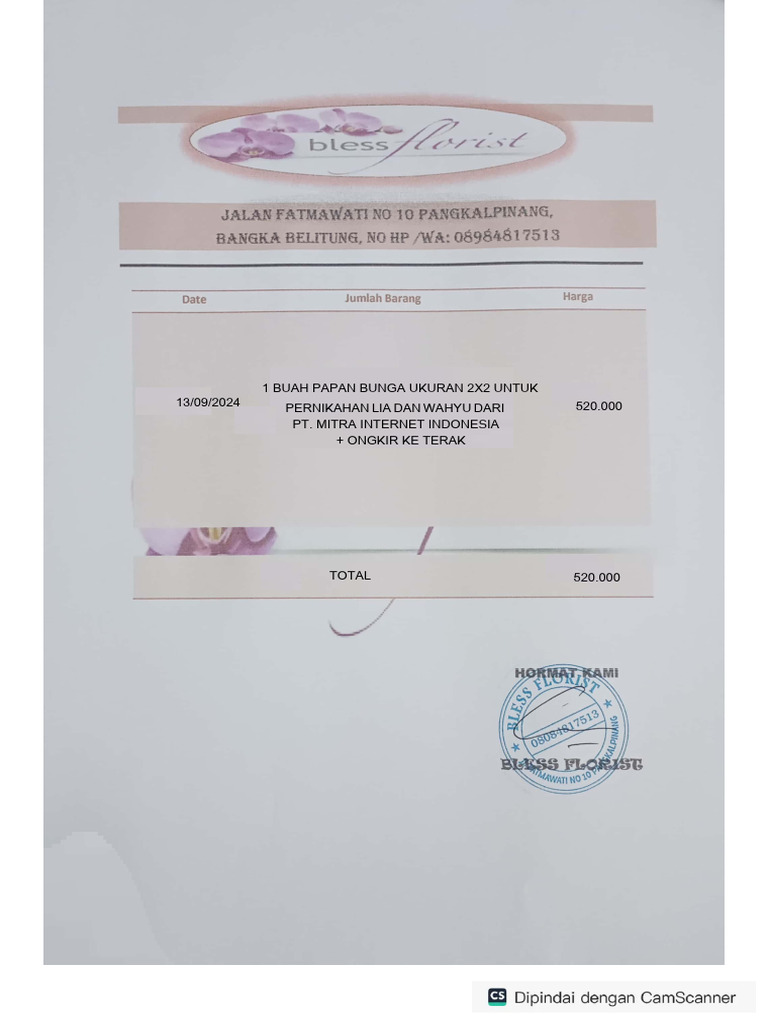 Nota Pt. Mitra Internet Indonesia | PDF
