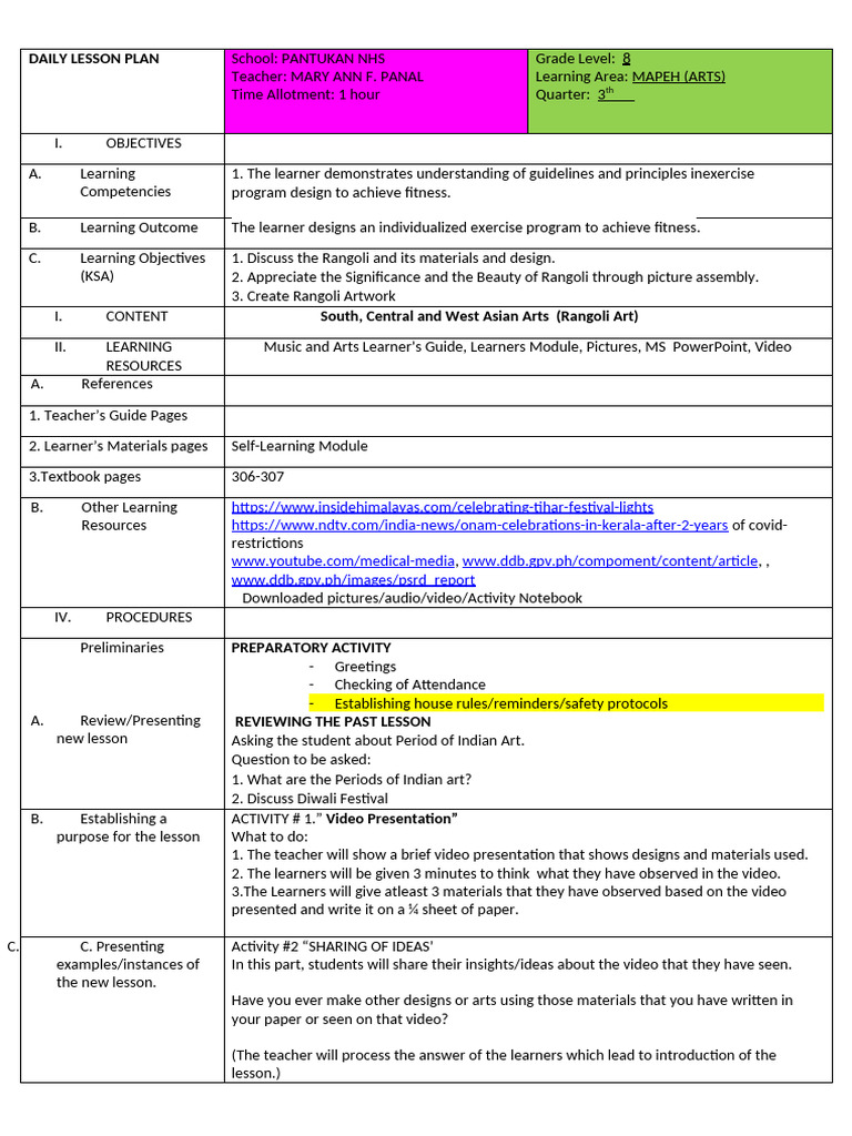 CO-Panal 2023 1st Quarter | PDF | Learning | Behavior Modification